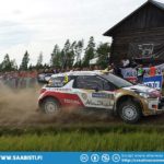 Dani Sordo and the Citroen on the Torittu special stage at Neste Rally Finland.