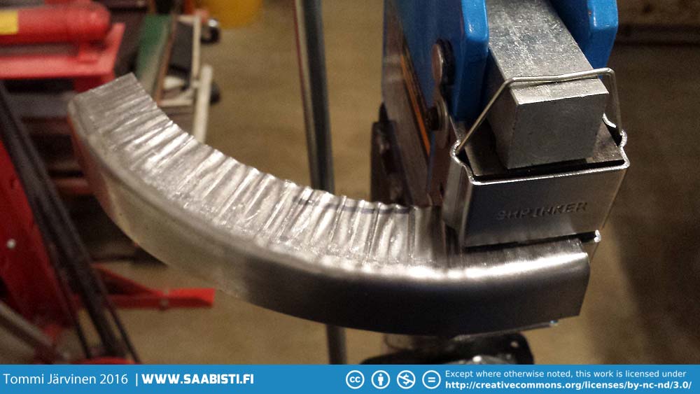 Using Shrinker/Stretcher to repair Saab 99 brake dust shields