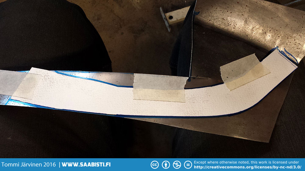 Making a patch panel template for the front fender.