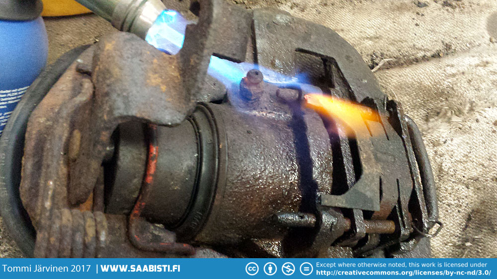 The Saab 99 front calipers can be a pain if not working properly